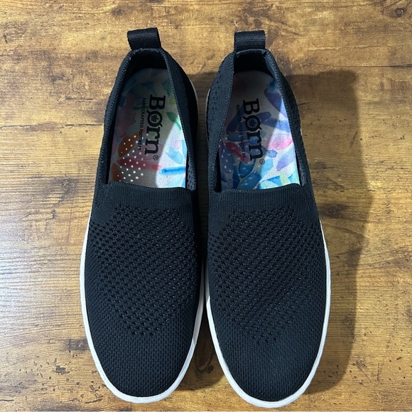 Born Solstice Knit Fabric Black Slip On Shoes 7.5 - Picture 2 of 9